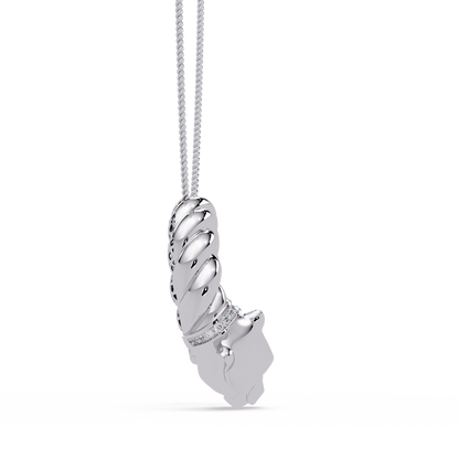 Twisted Panther Open Circle Lab Diamond Pendant - HIGHCARAT DIAMONDS