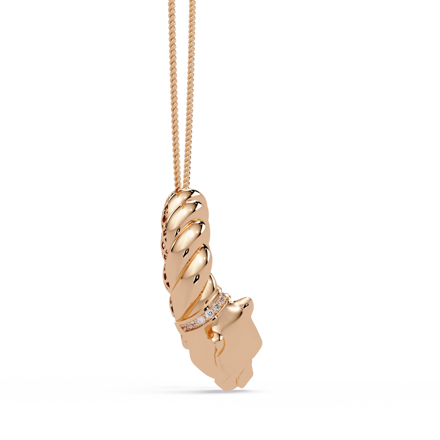 Twisted Panther Open Circle Lab Diamond Pendant - HIGHCARAT DIAMONDS