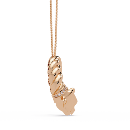 Twisted Panther Open Circle Lab Diamond Pendant - HIGHCARAT DIAMONDS