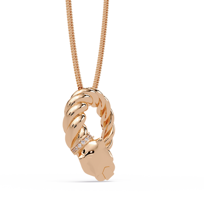 Twisted Panther Open Circle Lab Diamond Pendant - HIGHCARAT DIAMONDS