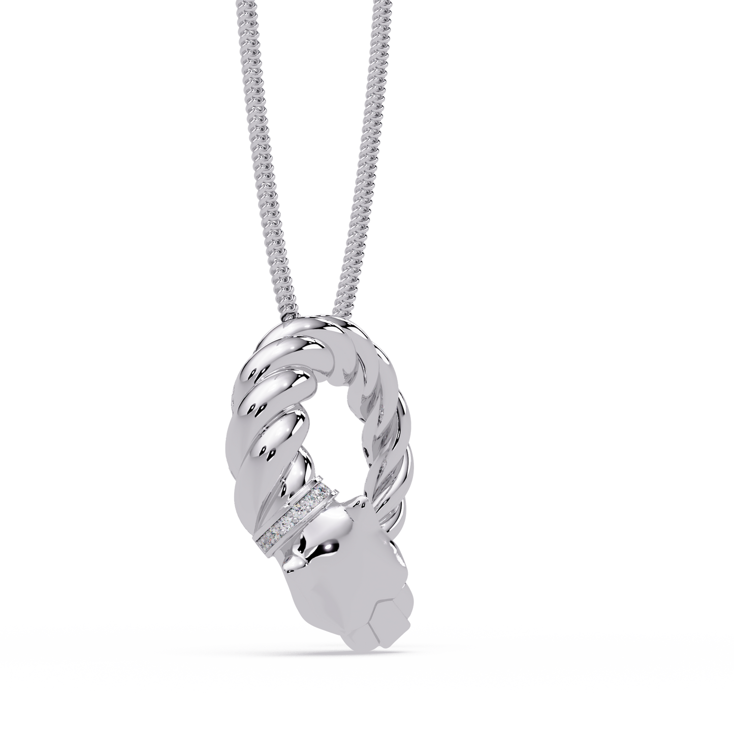 Twisted Panther Open Circle Lab Diamond Pendant - HIGHCARAT DIAMONDS