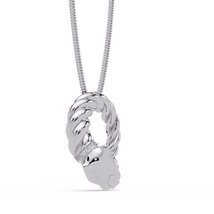 Twisted Panther Open Circle Lab Diamond Pendant - HIGHCARAT DIAMONDS