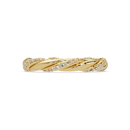 Twisted Rope Lab Grown Diamond Band Ring - HIGHCARAT DIAMONDS