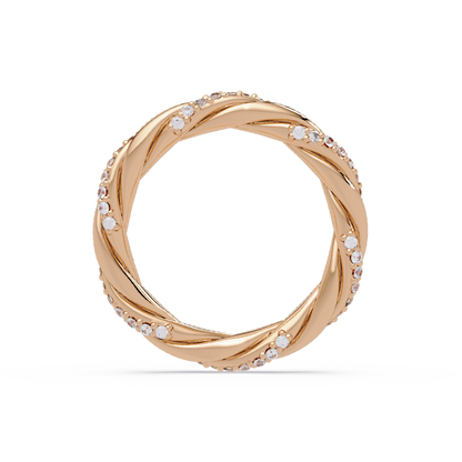 Twisted Rope Lab Grown Diamond Band Ring - HIGHCARAT DIAMONDS