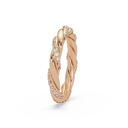 Twisted Rope Lab Grown Diamond Band Ring - HIGHCARAT DIAMONDS