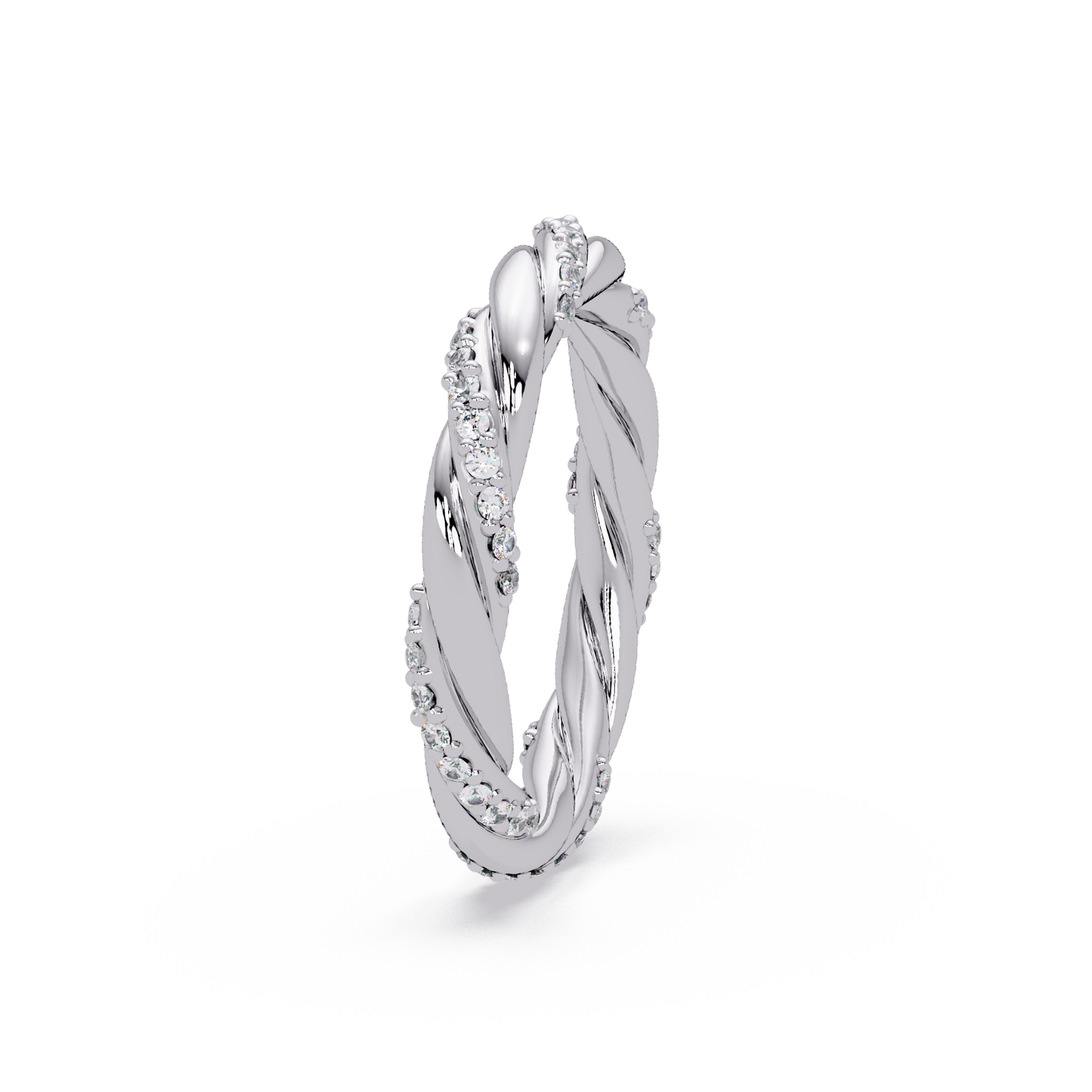 Twisted Rope Lab Grown Diamond Band Ring - HIGHCARAT DIAMONDS