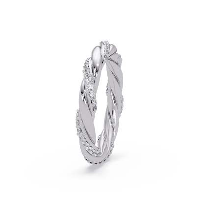 Twisted Rope Lab Grown Diamond Band Ring - HIGHCARAT DIAMONDS