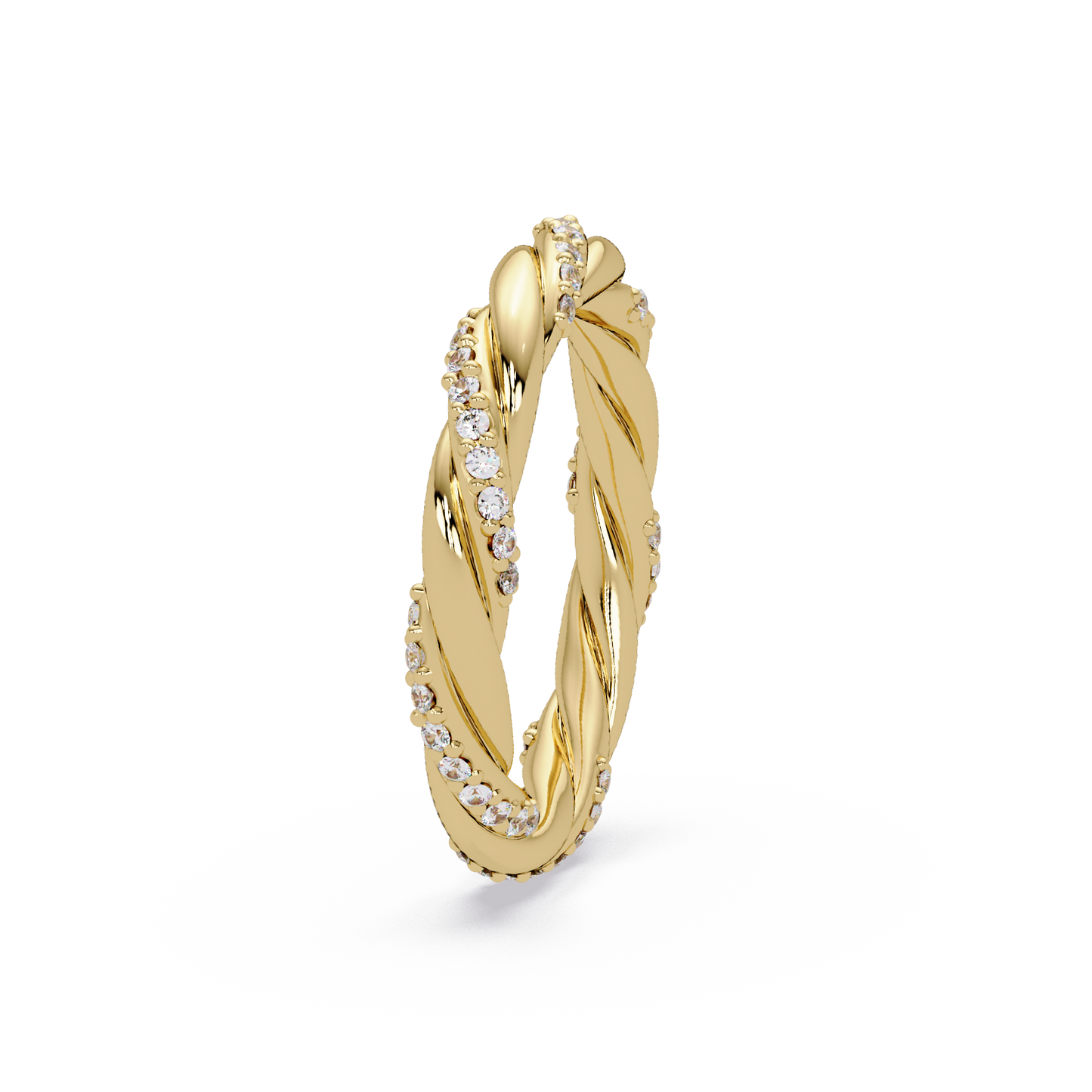Twisted Rope Lab Grown Diamond Band Ring - HIGHCARAT DIAMONDS