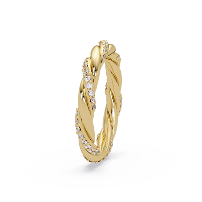 Twisted Rope Lab Grown Diamond Band Ring - HIGHCARAT DIAMONDS