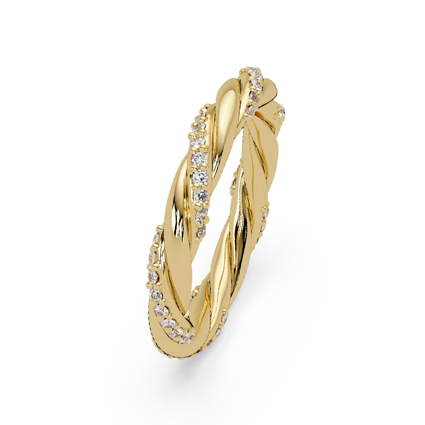 Twisted Rope Lab Grown Diamond Band Ring - HIGHCARAT DIAMONDS