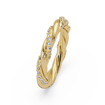 Twisted Rope Lab Grown Diamond Band Ring - HIGHCARAT DIAMONDS