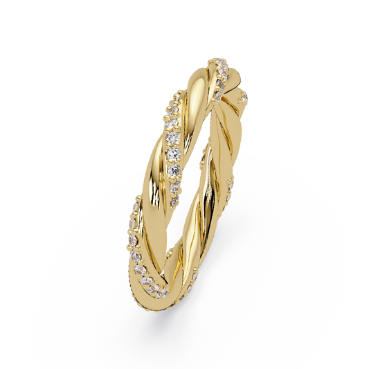 Twisted Rope Lab Grown Diamond Band Ring - HIGHCARAT DIAMONDS