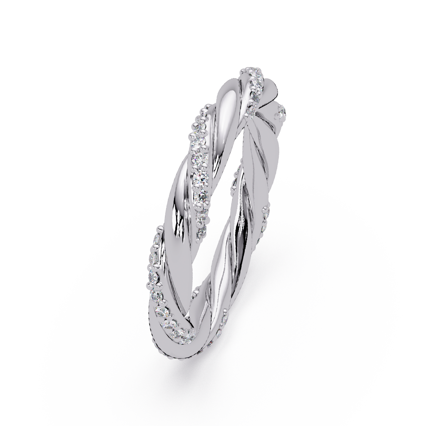 Twisted Rope Lab Grown Diamond Band Ring - HIGHCARAT DIAMONDS