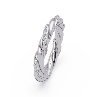 Twisted Rope Lab Grown Diamond Band Ring - HIGHCARAT DIAMONDS