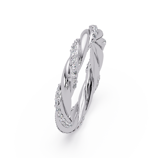 Twisted Rope Lab Grown Diamond Band Ring - HIGHCARAT DIAMONDS