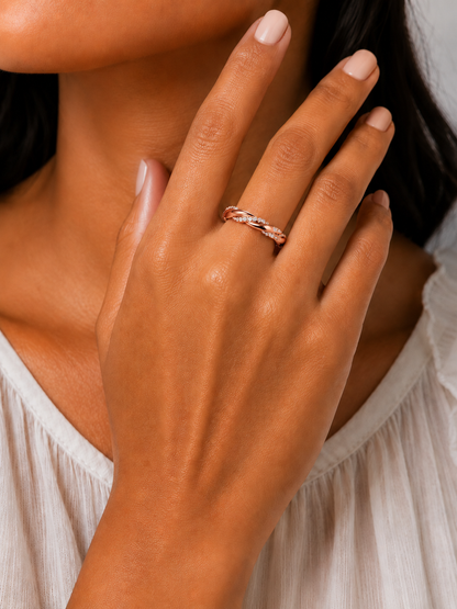 Twisted Rope Lab Grown Diamond Band Ring - HIGHCARAT DIAMONDS