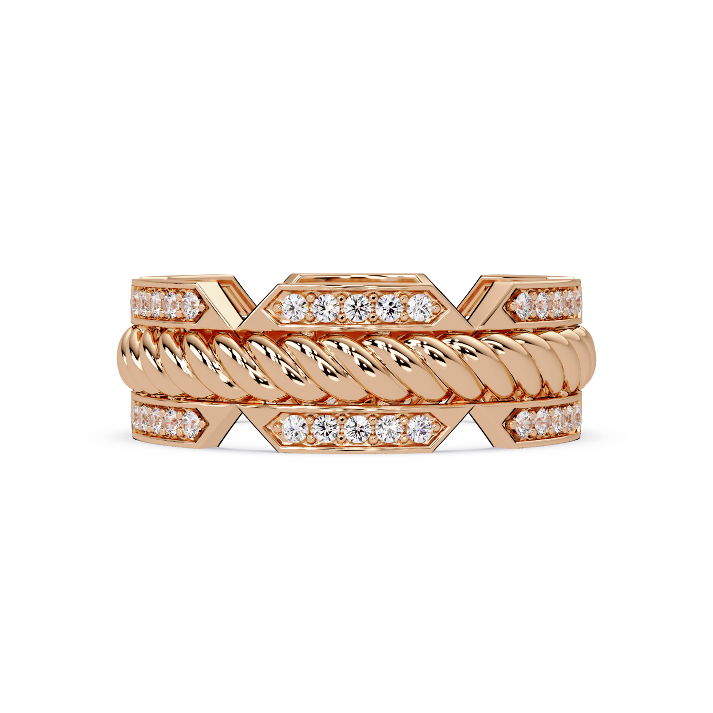 Twisted Rope Lab Grown Diamond Statement Ring - HIGHCARAT DIAMONDS
