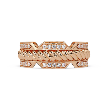 Twisted Rope Lab Grown Diamond Statement Ring - HIGHCARAT DIAMONDS
