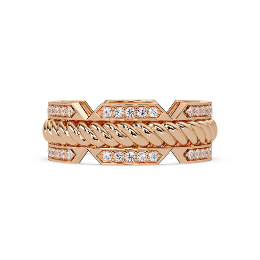 Twisted Rope Lab Grown Diamond Statement Ring - HIGHCARAT DIAMONDS