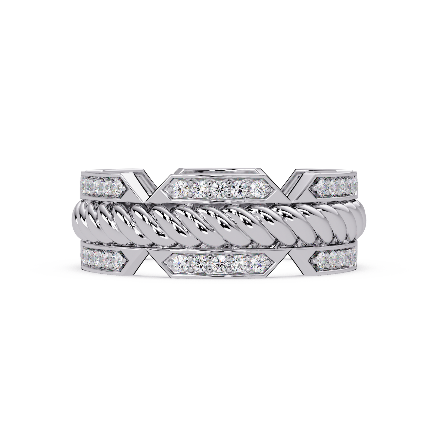 Twisted Rope Lab Grown Diamond Statement Ring - HIGHCARAT DIAMONDS