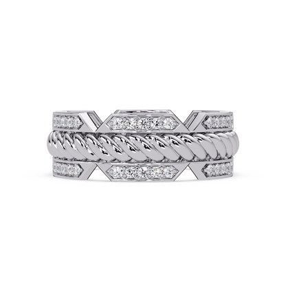 Twisted Rope Lab Grown Diamond Statement Ring - HIGHCARAT DIAMONDS