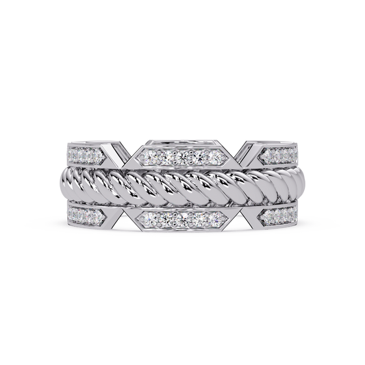Twisted Rope Lab Grown Diamond Statement Ring - HIGHCARAT DIAMONDS