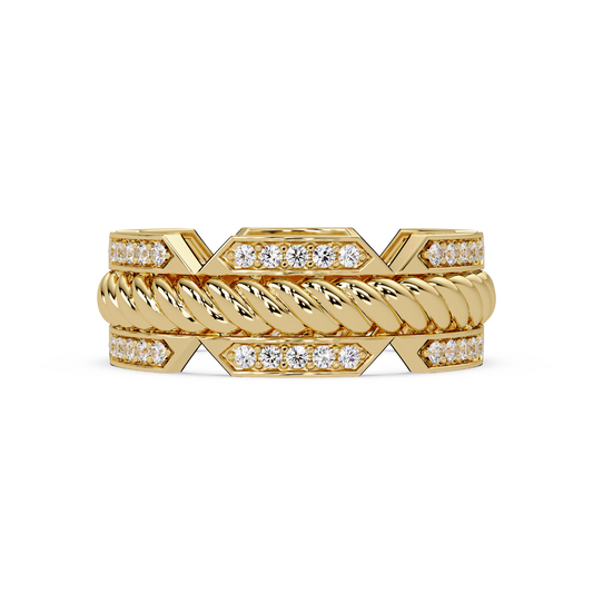 Twisted Rope Lab Grown Diamond Statement Ring - HIGHCARAT DIAMONDS