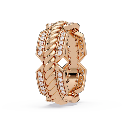 Twisted Rope Lab Grown Diamond Statement Ring - HIGHCARAT DIAMONDS