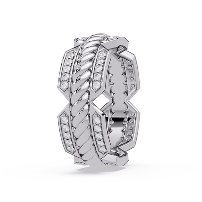 Twisted Rope Lab Grown Diamond Statement Ring - HIGHCARAT DIAMONDS