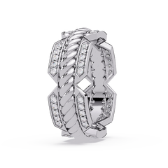 Twisted Rope Lab Grown Diamond Statement Ring - HIGHCARAT DIAMONDS