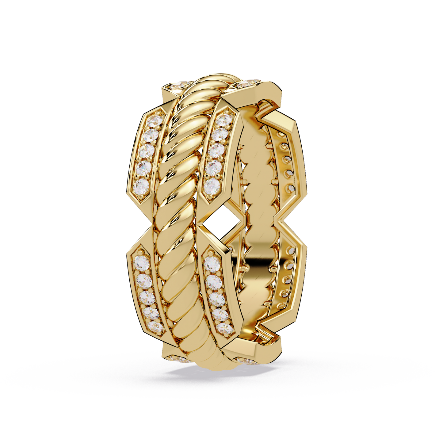 Twisted Rope Lab Grown Diamond Statement Ring - HIGHCARAT DIAMONDS