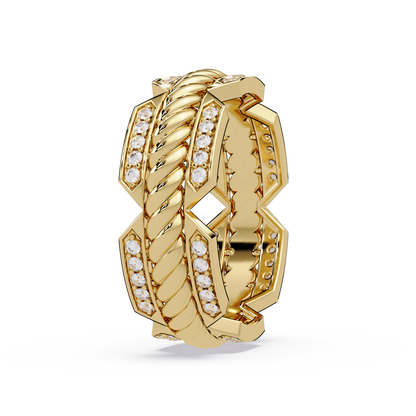 Twisted Rope Lab Grown Diamond Statement Ring - HIGHCARAT DIAMONDS
