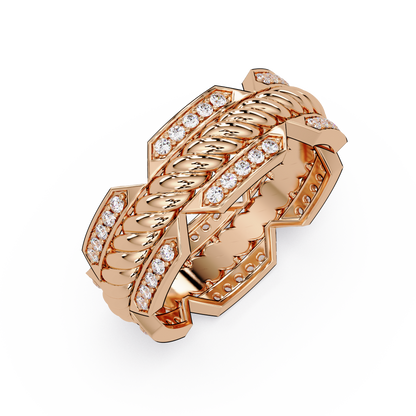 Twisted Rope Lab Grown Diamond Statement Ring - HIGHCARAT DIAMONDS