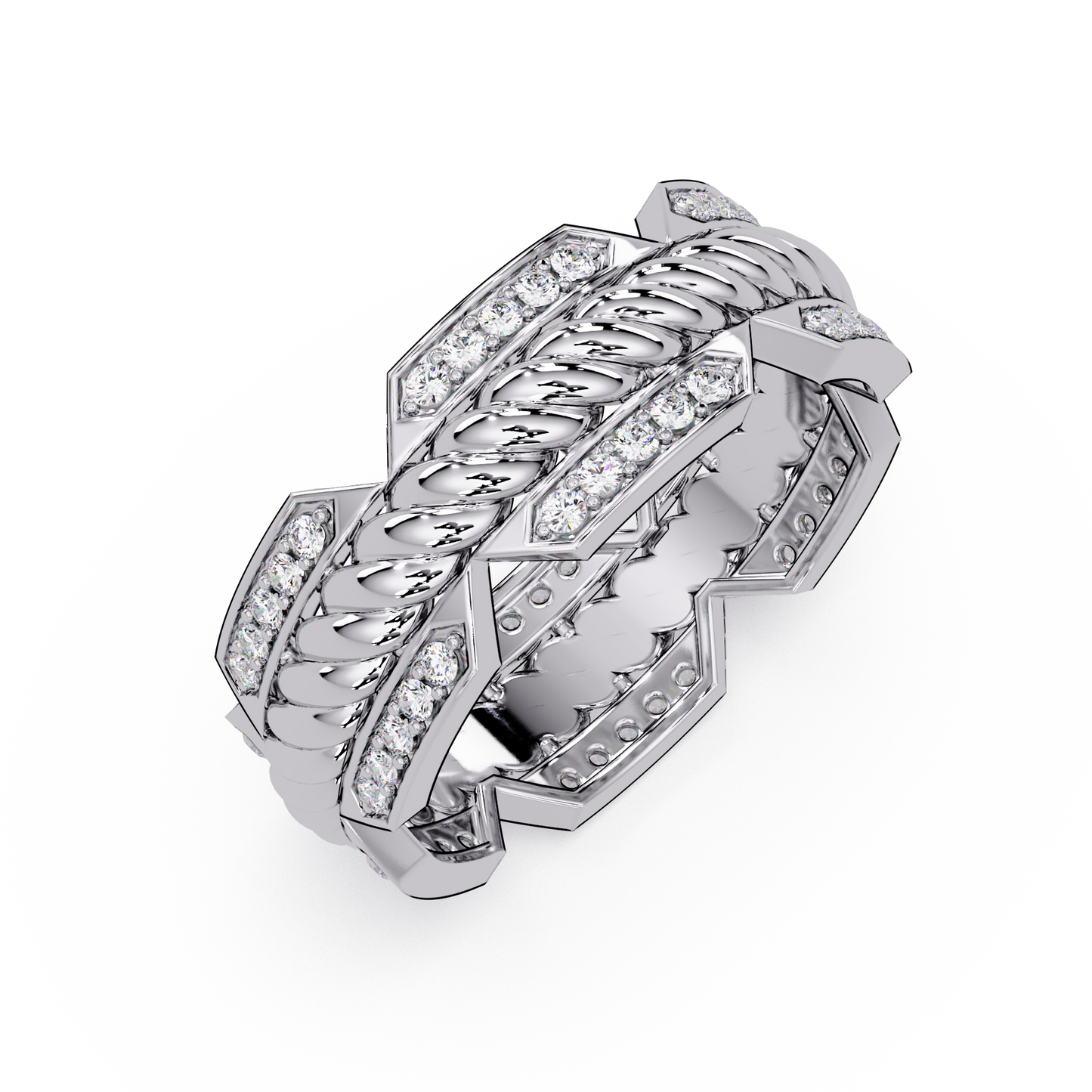 Twisted Rope Lab Grown Diamond Statement Ring - HIGHCARAT DIAMONDS