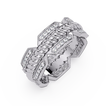 Twisted Rope Lab Grown Diamond Statement Ring - HIGHCARAT DIAMONDS