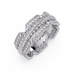Twisted Rope Lab Grown Diamond Statement Ring - HIGHCARAT DIAMONDS