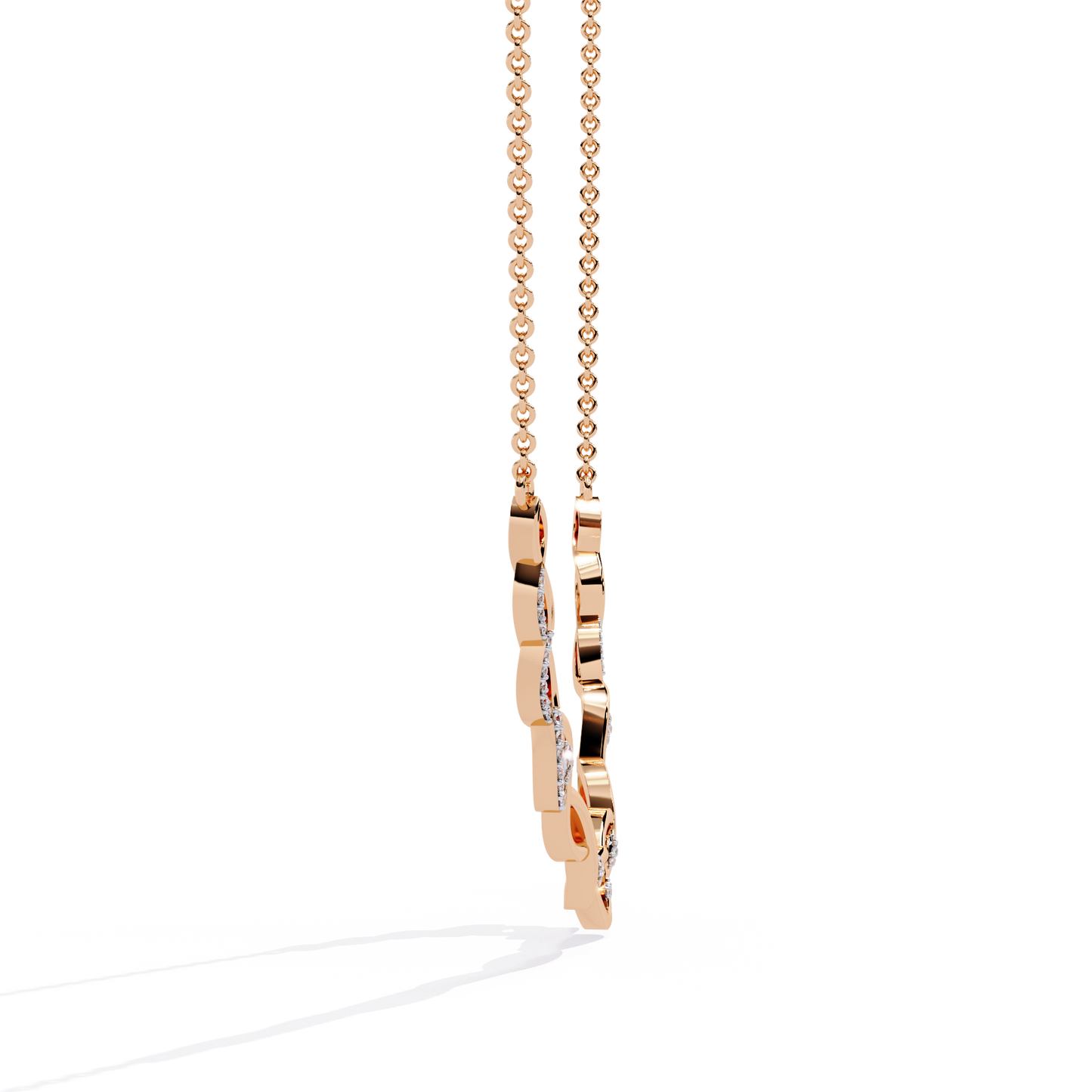 Twisted Round Cut 14k Solid Gold Lab Grown And Natural Diamond Antique Minimalist Party Wear Diamond Necklace Gift For Her - HIGHCARAT DIAMONDS