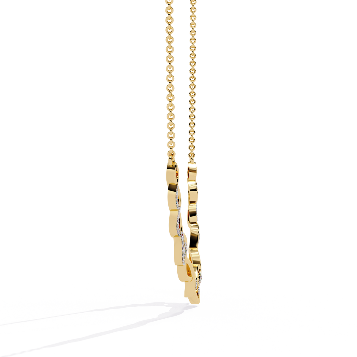 Twisted Round Cut 14k Solid Gold Lab Grown And Natural Diamond Antique Minimalist Party Wear Diamond Necklace Gift For Her - HIGHCARAT DIAMONDS