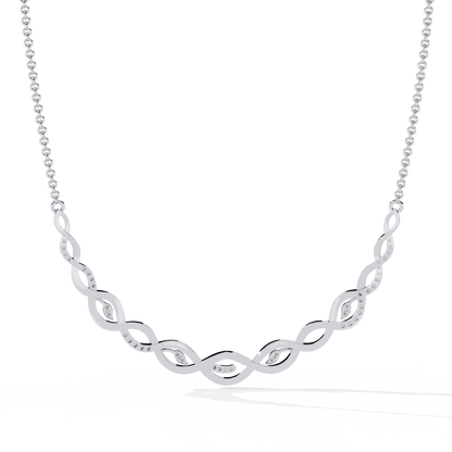Twisted Round Cut 14k Solid Gold Lab Grown And Natural Diamond Antique Minimalist Party Wear Diamond Necklace Gift For Her - HIGHCARAT DIAMONDS