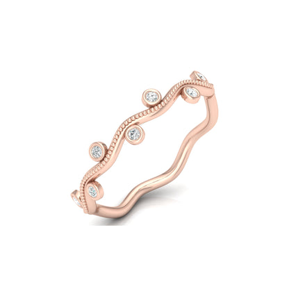 Twisted Round Diamond Wedding Ring for Women's Elegant Natural & Lab-Grown Option - HIGHCARAT DIAMONDS