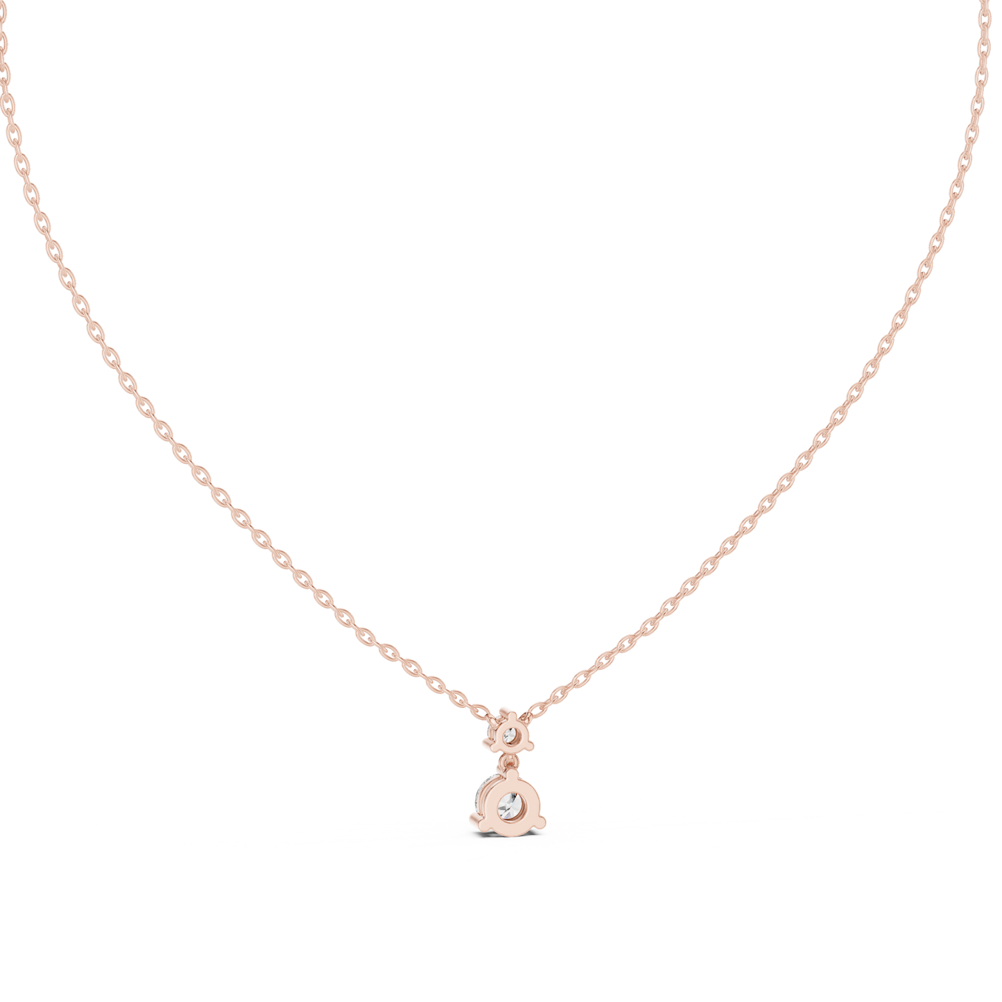 Round Shape Lab Grown Diamond Two Stone Solitaire Pendant For Womens - HIGHCARAT DIAMONDS