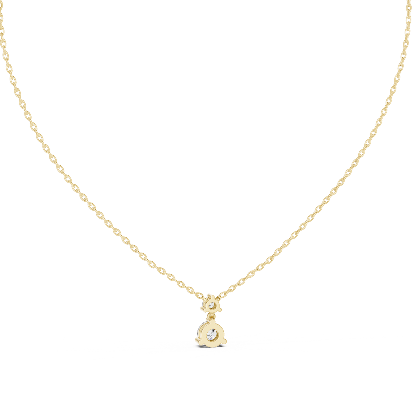 Round Shape Lab Grown Diamond Two Stone Solitaire Pendant For Womens - HIGHCARAT DIAMONDS