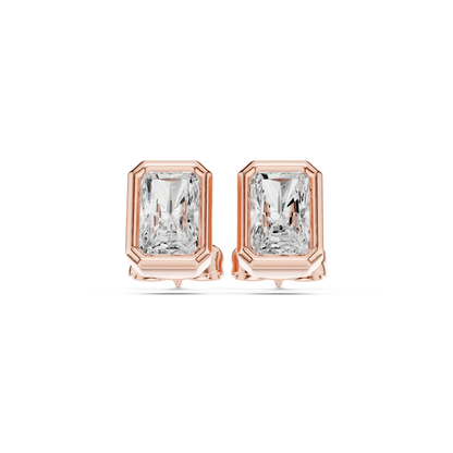 Unique 1.00CT Radiant Cut Lab Grown Diamond Vintage Handmade Bezel Set Stud Earring Gift For Her - HIGHCARAT DIAMONDS