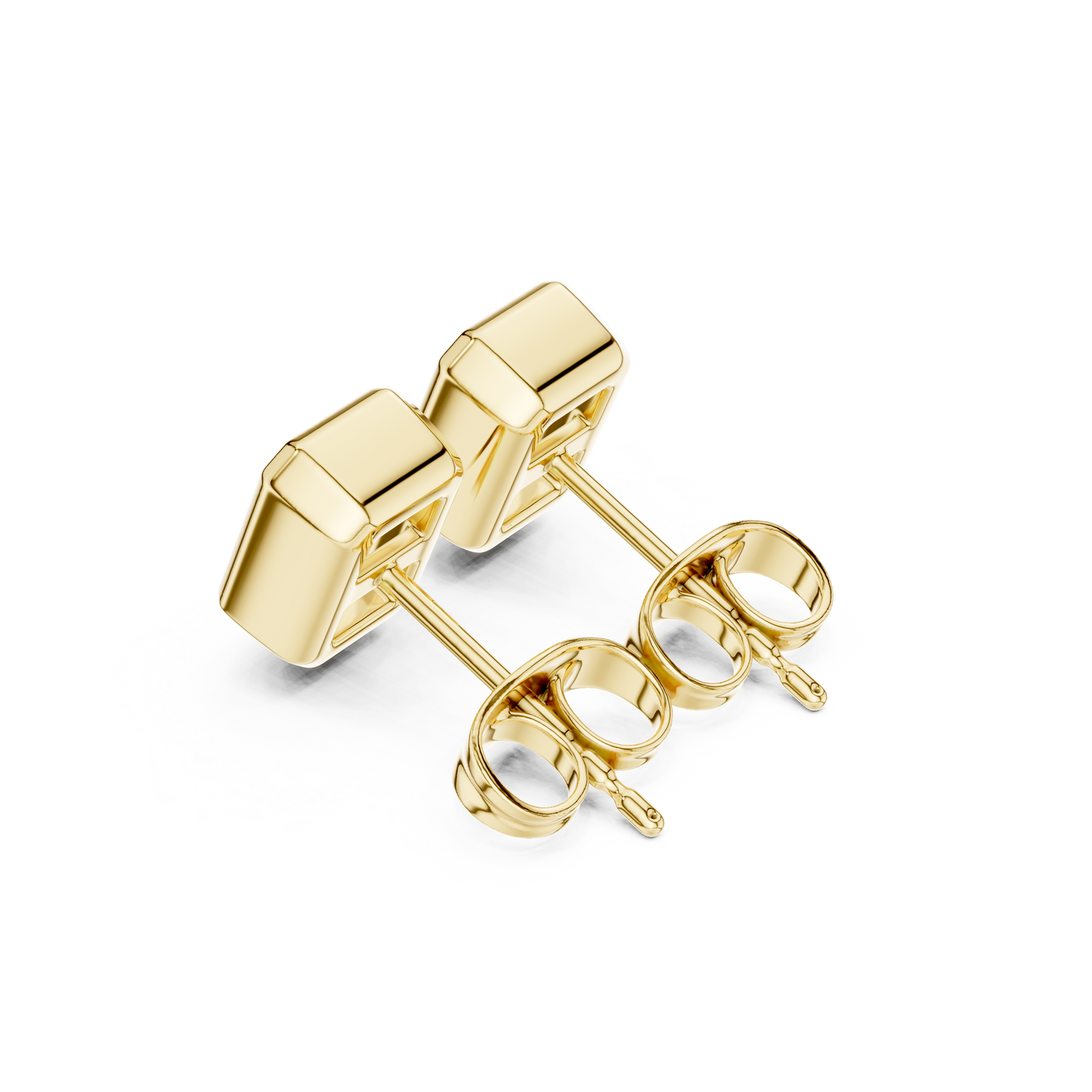 Unique 1.00CT Radiant Cut Lab Grown Diamond Vintage Handmade Bezel Set Stud Earring Gift For Her - HIGHCARAT DIAMONDS