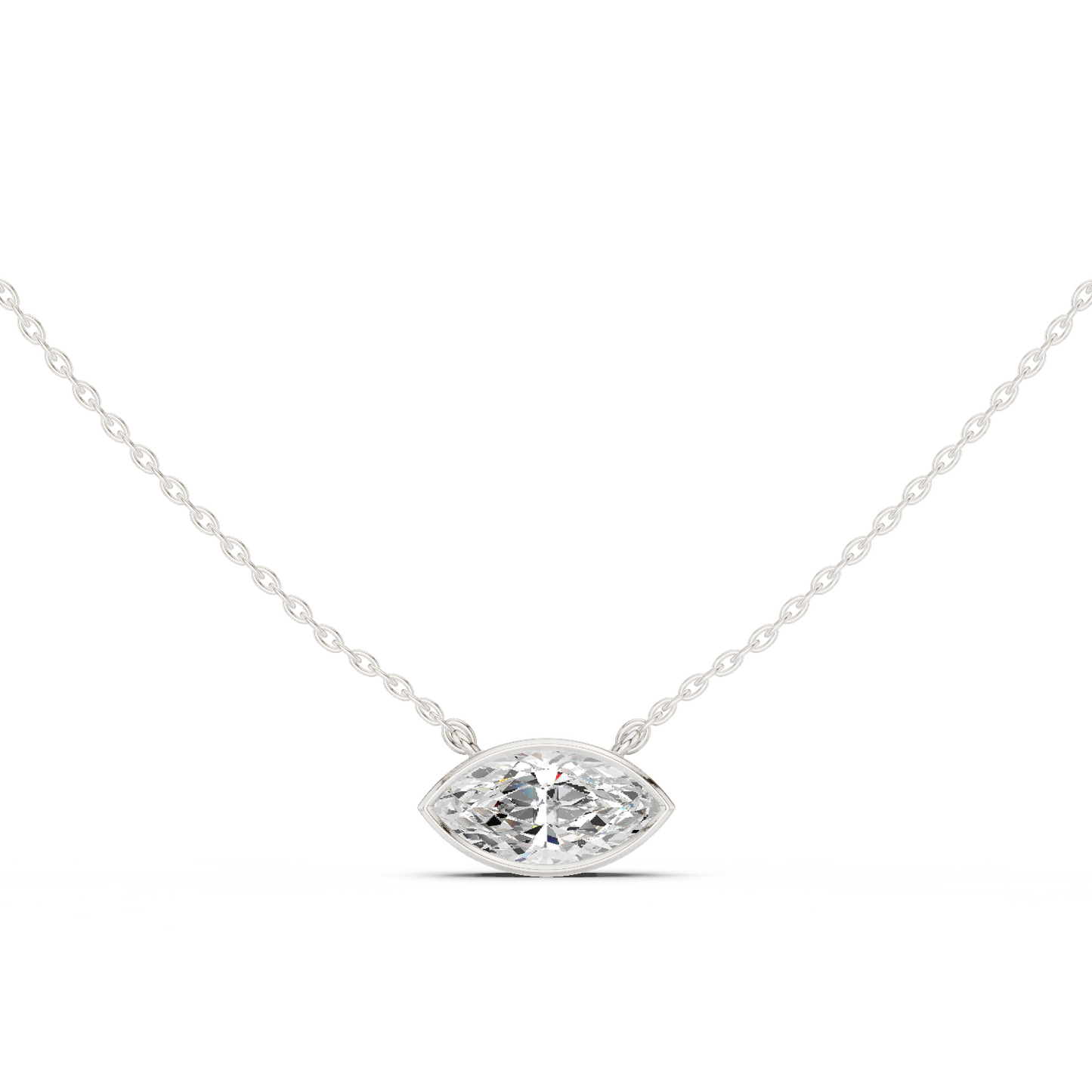 Unique 2.50Ct Marquise Cut Lab Grown Minimalist Dainty Pendant For Her - HIGHCARAT DIAMONDS