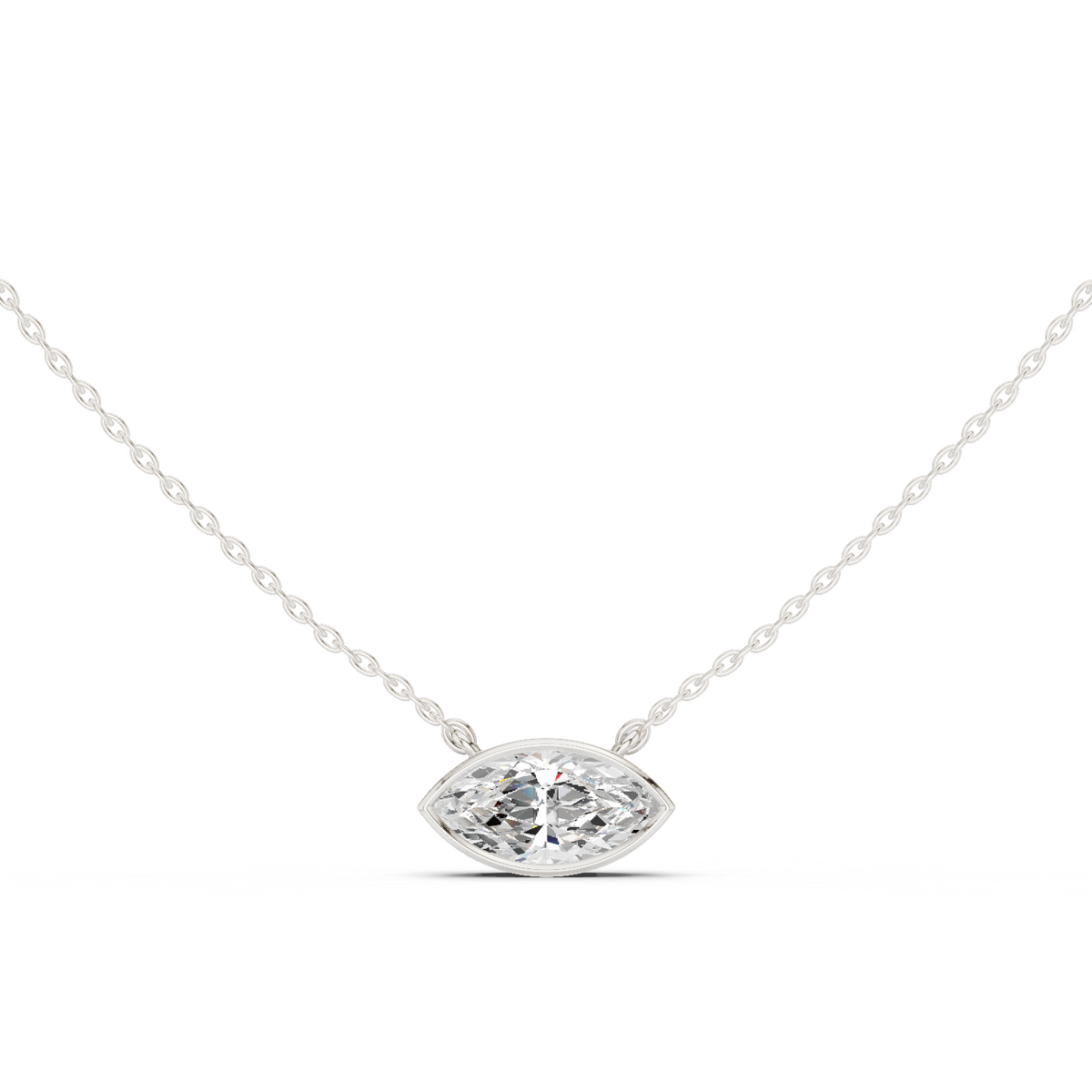 Unique 2.50Ct Marquise Cut Lab Grown Minimalist Dainty Pendant For Her - HIGHCARAT DIAMONDS