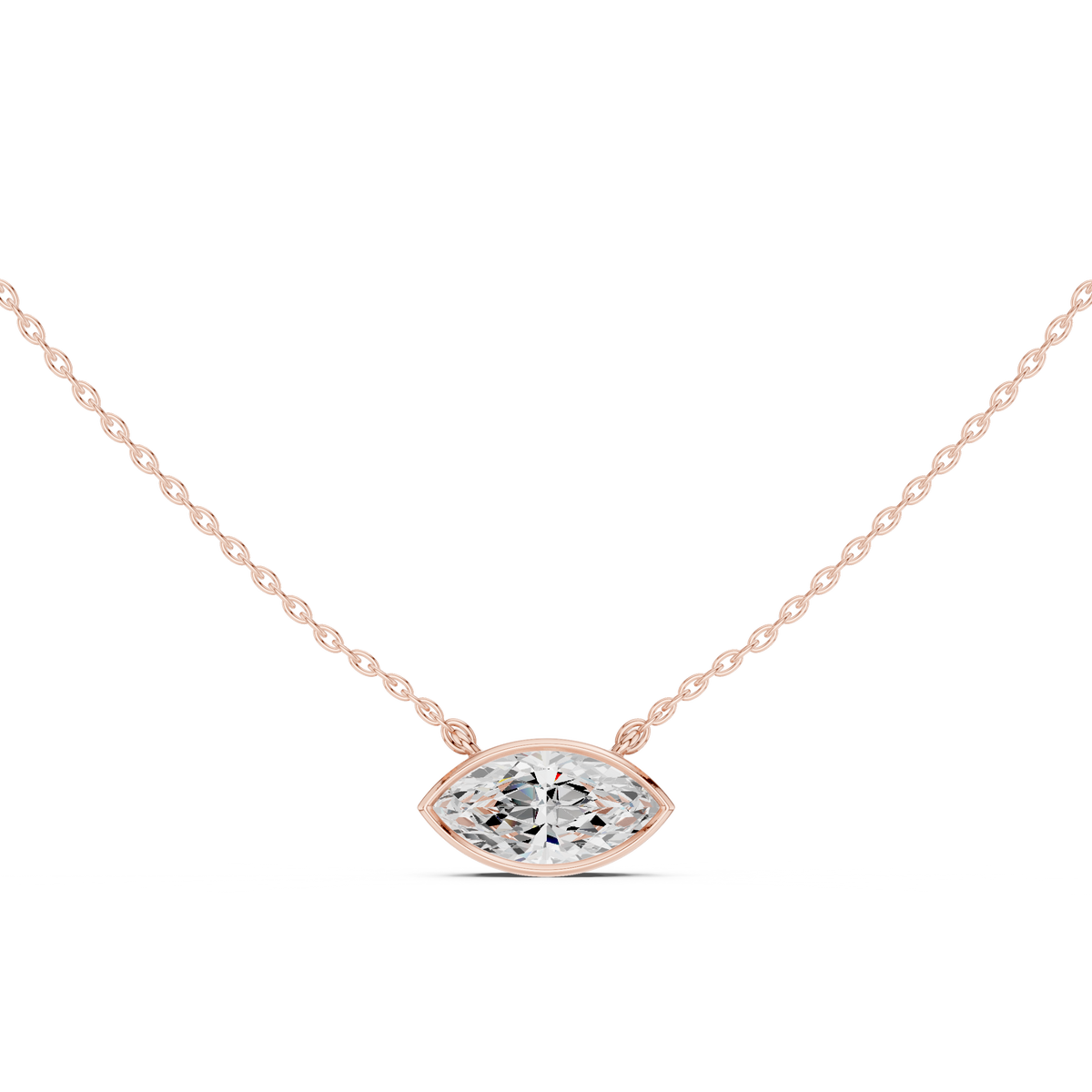 Unique 2.50Ct Marquise Cut Lab Grown Minimalist Dainty Pendant For Her - HIGHCARAT DIAMONDS