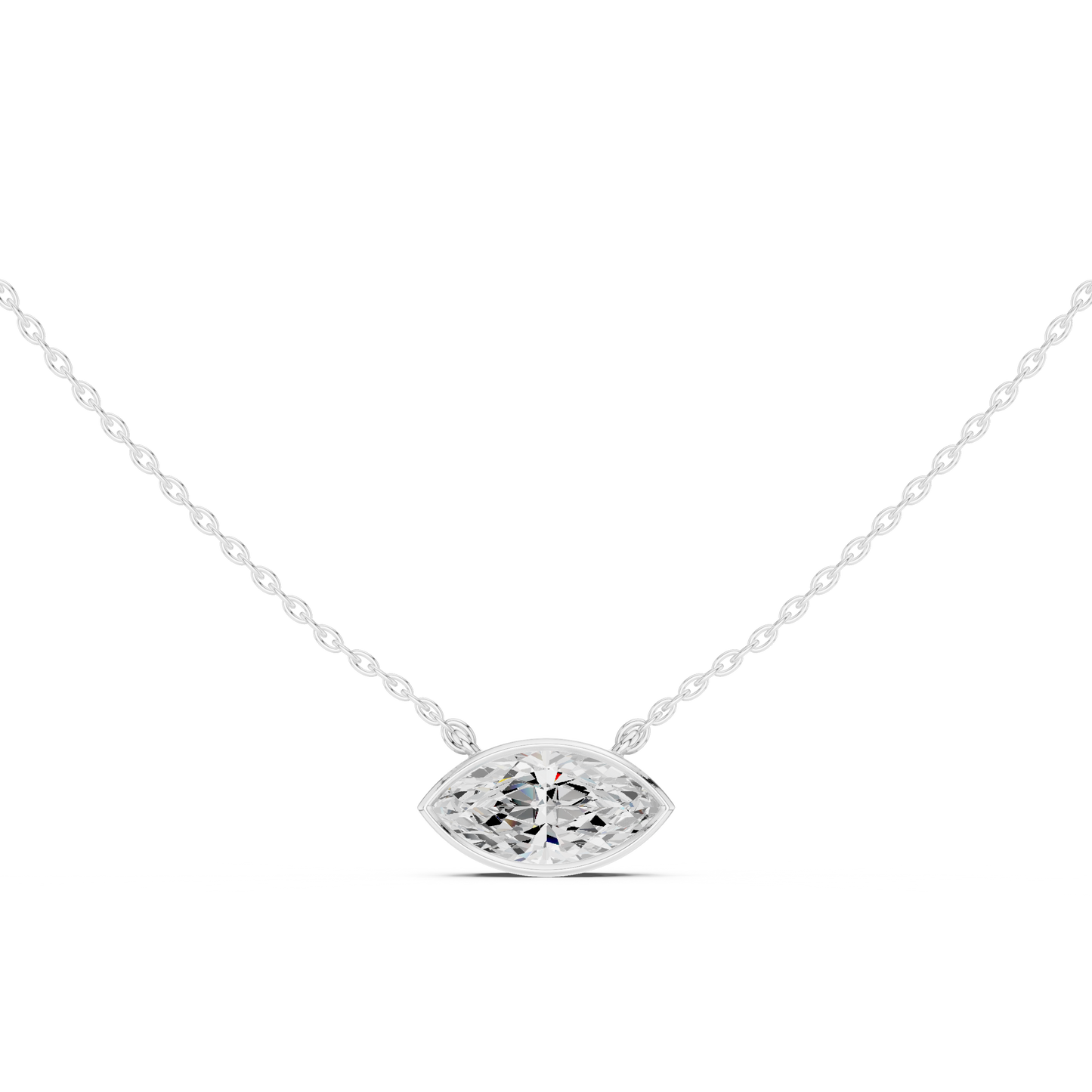 Unique 2.50Ct Marquise Cut Lab Grown Minimalist Dainty Pendant For Her - HIGHCARAT DIAMONDS