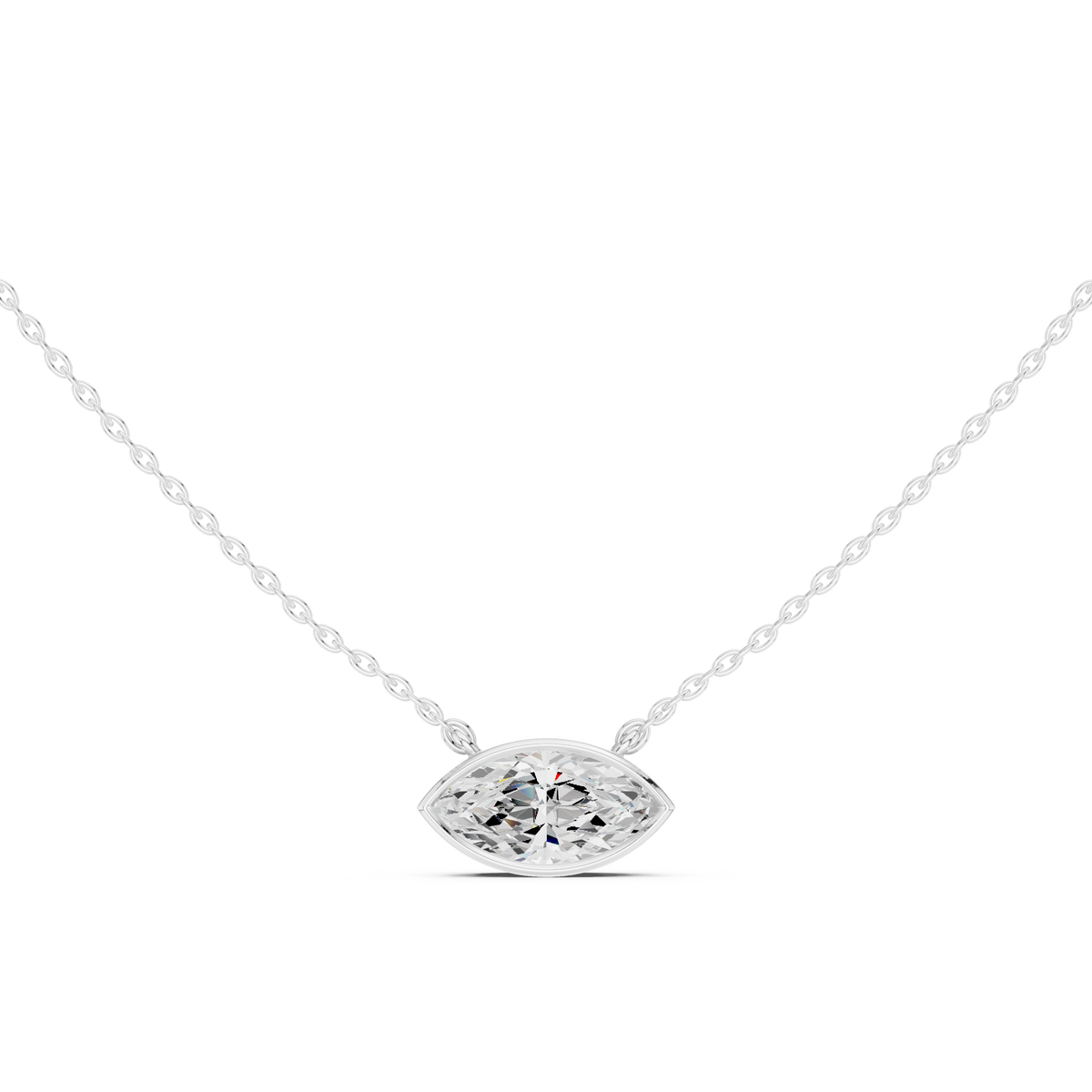 Unique 2.50Ct Marquise Cut Lab Grown Minimalist Dainty Pendant For Her - HIGHCARAT DIAMONDS