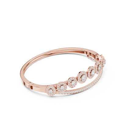 Unique 2.82CT Oval & Round Cut Lab Grown Diamond Halo Wedding Bracelet - HIGHCARAT DIAMONDS